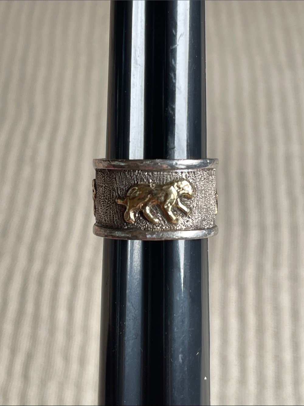 Vintage Two-Tone panther ring - Silver and Gold